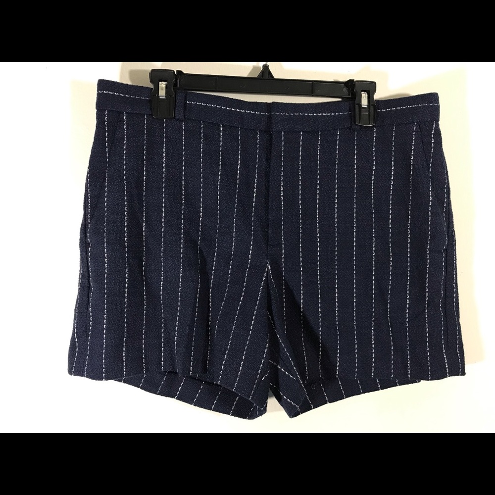 Banana Republic Navy Stripe Shorts Size 12  NWT